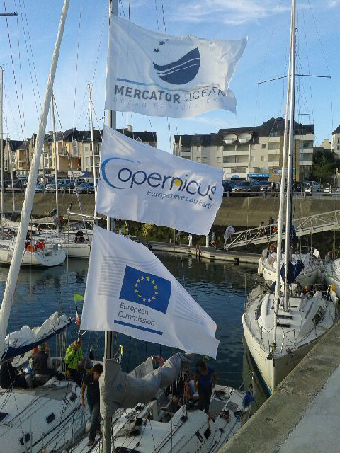 Fanions Mercator Océan CMEMS Europe