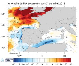 Figure 4.1 Solar flux Anomolies July 2018, Figure 4.1 Anomalie du flux solaire juillet 2018