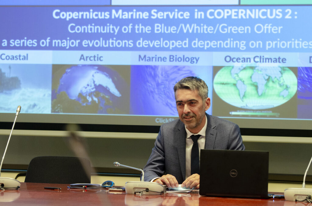 Pierre Bahurel, Mercator Ocean's Director General at kick off of Copernicus Marine and WEkEO Services in Copernicus 2 (2021 - 2027)