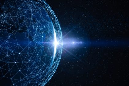 Global Technology And Communication Network (World Map Credits To NASA)